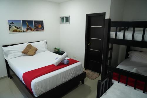 Katil atau katil-katil dalam bilik di Hotel Sun River