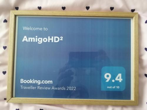 a picture frame with a welcome to amazon sign at AmigoHD² in Hunedoara