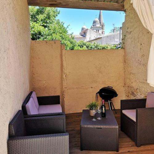 Posezení v ubytování TERRASSE du GET