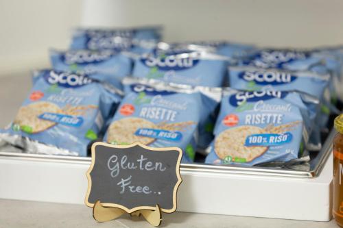 a display of gluten free cookies in a store at Hotel Mignon Riccione Fronte Mare in Riccione