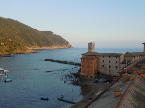 a view of a body of water with boats in it at Hotel Due Mari in Sestri Levante