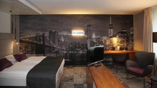 Postel nebo postele na pokoji v ubytování Hotel Global Inn