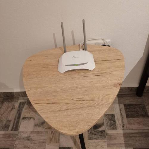 a wooden table with a router on top of it at Melissa Houses in Apróvaton