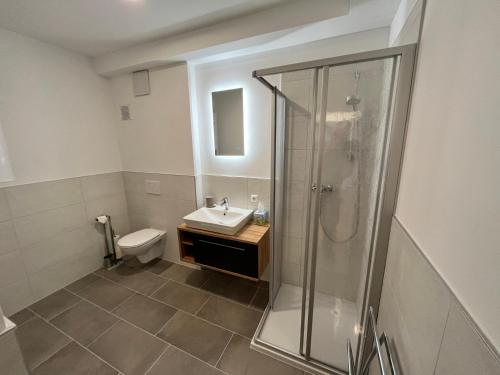 Vannituba majutusasutuses Neues Traunsee Apartment Altmünster