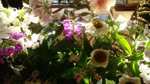 a bunch of flowers in a vase at Auberge de Marville in Marville