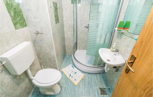 a bathroom with a toilet and a sink at Stunning Apartment In Delnice With Wifi in Delnice