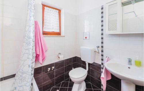a bathroom with a toilet and a sink at Gorgeous Apartment In Labin With Wifi in Labin