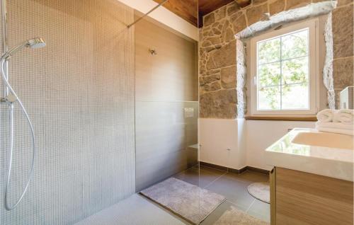 a bathroom with a shower and a sink at Gorgeous Home In Lupoglav With Kitchen in Lupoglav