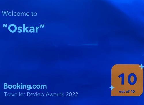 Certifikát, hodnocení, plakát nebo jiný dokument vystavený v ubytování “Oskar”