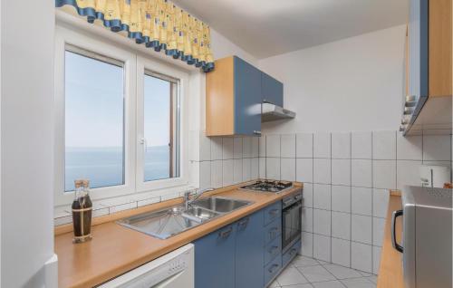 Beautiful Apartment In Labin With House Sea View tesisinde mutfak veya mini mutfak