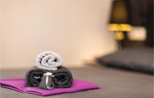 a towel with a toy snake on top of it at Stunning Apartment In Kastel Gomilica With 2 Bedrooms, Sauna And Wifi in Kaštela