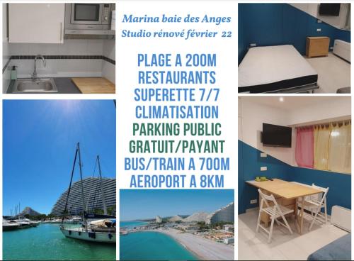 Studio Apartment between Nice and Cannes - Marina baie des Anges - Beach, restaurants, shops - tea/c