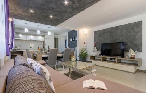 TV a/nebo společenská místnost v ubytování Amazing Apartment In Kanfanar With Wifi