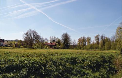 a field of grass with a house in the background at Lovely Home In Frise With Wifi in Frise
