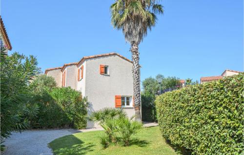 a palm tree in front of a house at 3 Bedroom Awesome Home In Aigues-Mortes in Aigues-Mortes