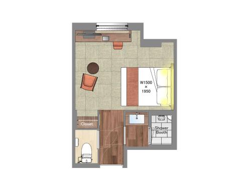 a floor plan of a house at Hiyori Hotel Osaka Namba Station in Osaka