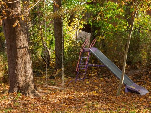 a playground with a slide next to a tree at Bauernhaus nahe Langlingen Badesee in Langlingen
