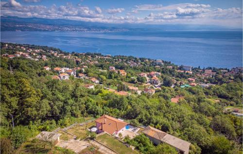 an aerial view of a town and the water at Cozy Home In Lovran With Wifi in Lovran