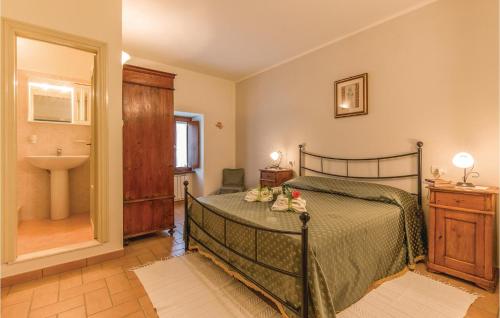 a bedroom with a bed and a sink at Monica in Assisi