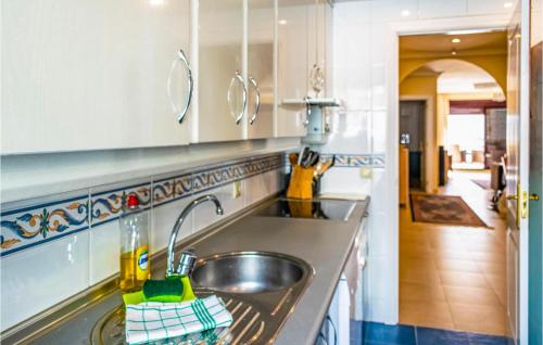 eine Küche mit einer Spüle und einer Theke in der Unterkunft Stunning Apartment In Marbella With Wifi in Marbella