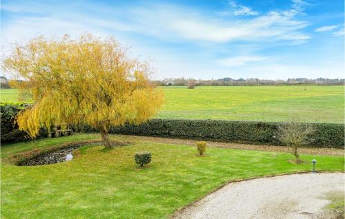 un arbre au milieu d'un champ vert dans l'établissement Awesome Home In Surville With Wifi, à Surville