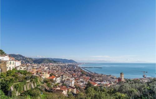 a view of the city of positano and the ocean at Nice Apartment In Sant'egidio Del M A in Corbara