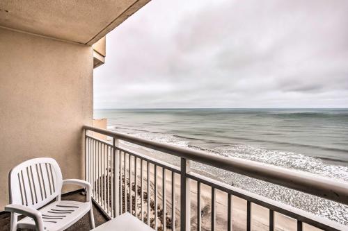A balcony or terrace at Oceanfront N Myrtle Beach Condo with Hot Tub!