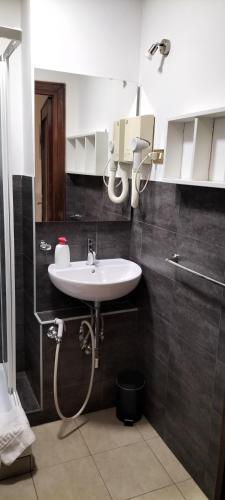 a bathroom with a sink and a shower at Domus Vatican Holiday's in Rome