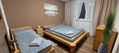 Postel nebo postele na pokoji v ubytování VLADIMÍRA APARTMÁN TELGÁRT