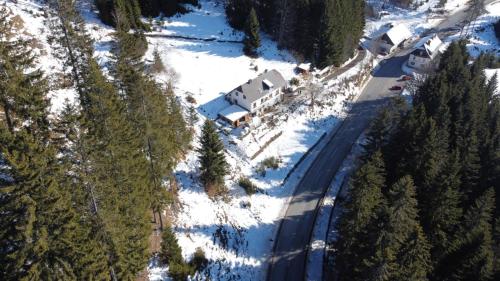 an aerial view of a house in the snow at Apartment Peterl in Alpl
