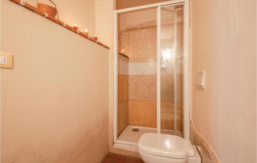a bathroom with a toilet and a shower at La Chaschina in Calci