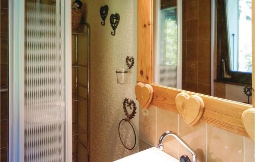 uma casa de banho com um lavatório e um espelho em Nice Home In Basse-sur-le-rupt With Kitchen em Basse-sur-le-Rupt