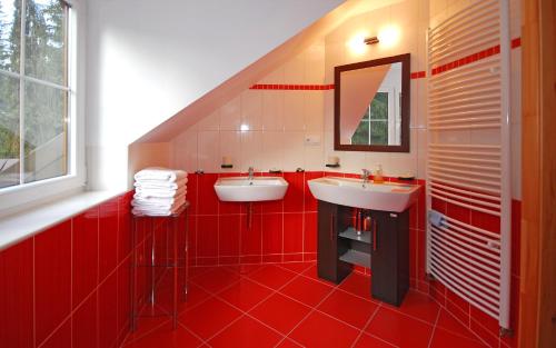 Koupelna v ubytování Apartmány a štúdiá Miroslav
