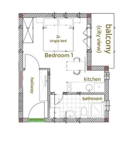 a drawing of a floor plan of a house at Ecco Superior in Novi Pazar