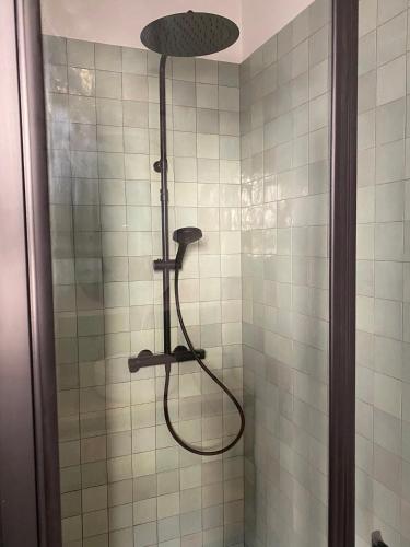 une douche avec pommeau de douche dans une salle de bain dans l'établissement La Dolce Vita, à Carcassonne