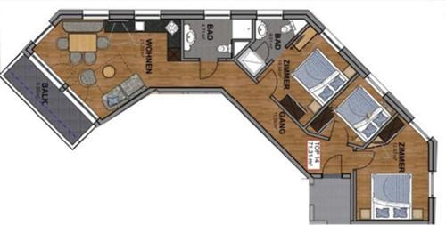 a drawing of a floor plan of a house at A Casa Elements in Serfaus