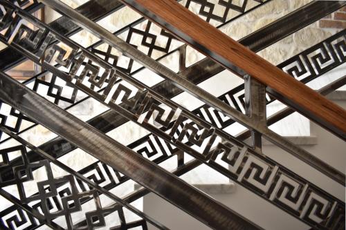 a close up of a metal and wood ceiling at Tenuta Micoli in Frisa