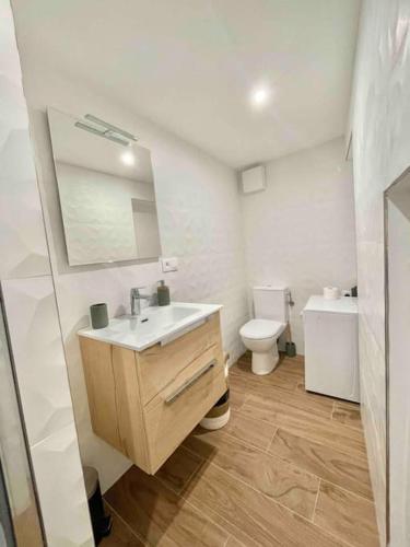 une salle de bain avec un lavabo et des toilettes dans l'établissement LE MATTONI 5, à Menton