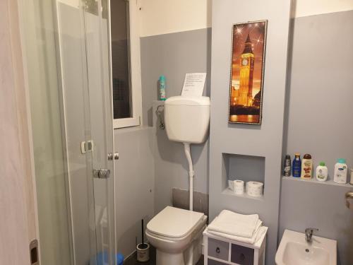 a small bathroom with a toilet and a sink at Romeo1 in Gallarate