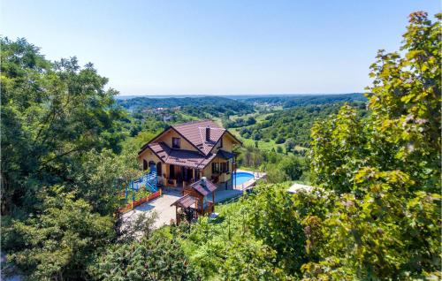 an aerial view of a house in the woods at Nice Home In Donja Zelina in Donja Zelina