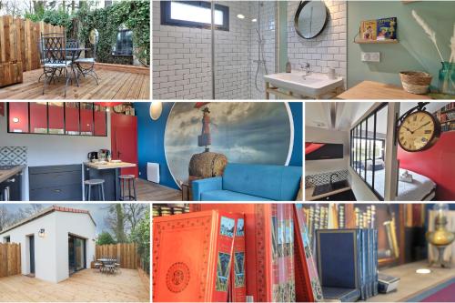 un collage de fotos de diferentes tipos de casas en Maisonnette avec terrasse et parking, en Haute-Goulaine