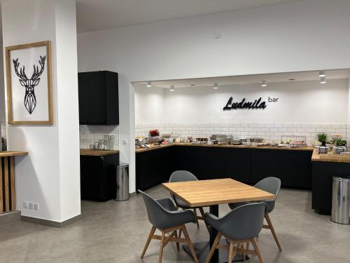 Kuchyň nebo kuchyňský kout v ubytování Hotel VARNSDORF