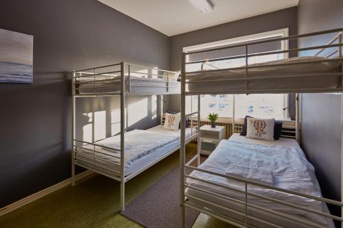 - une chambre avec deux lits superposés et un lit dans l'établissement Reykjavik Downtown Guesthouse, à Reykjavik