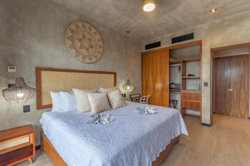 Postel nebo postele na pokoji v ubytování ELEMENT Apartments