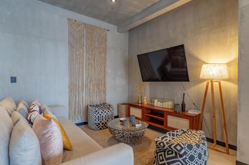 TV a/nebo společenská místnost v ubytování ELEMENT Apartments