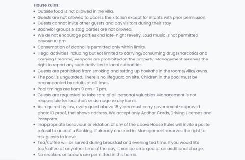 a screenshot of a page of a document at SaffronStays Blue Flag House, a 3-BDR beachfront villa in Hejamady in Mangalore