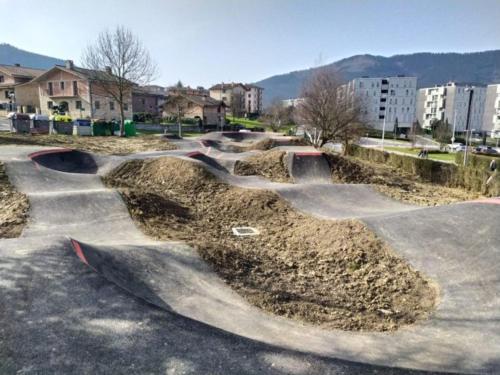 a group of skate ramps in a skate park at Eguretxea in Llodio