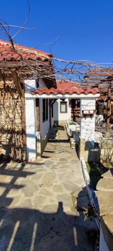 a house with a walkway in front of it at Namaste къща в село Камилски дол in Kamilski Dol