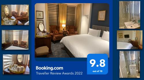 a collage of pictures of a hotel room at The Gaydon in Lytham St Annes