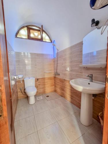 a bathroom with a toilet and a sink at Coral Reefs Hotel Dahab in Dahab